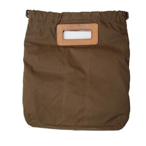 Martin & Osa Large Brown Leather Nylon Utility Gorpcore Bag Purse Structured